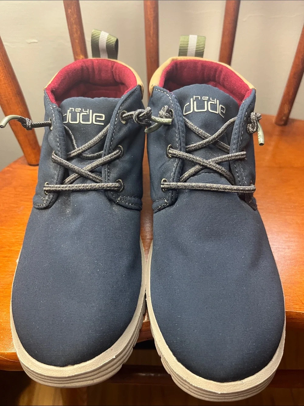 Hey Dude Spencer Youth Eco Boots Navy US Y2 L3 Lightweight Recycled PET Nylon